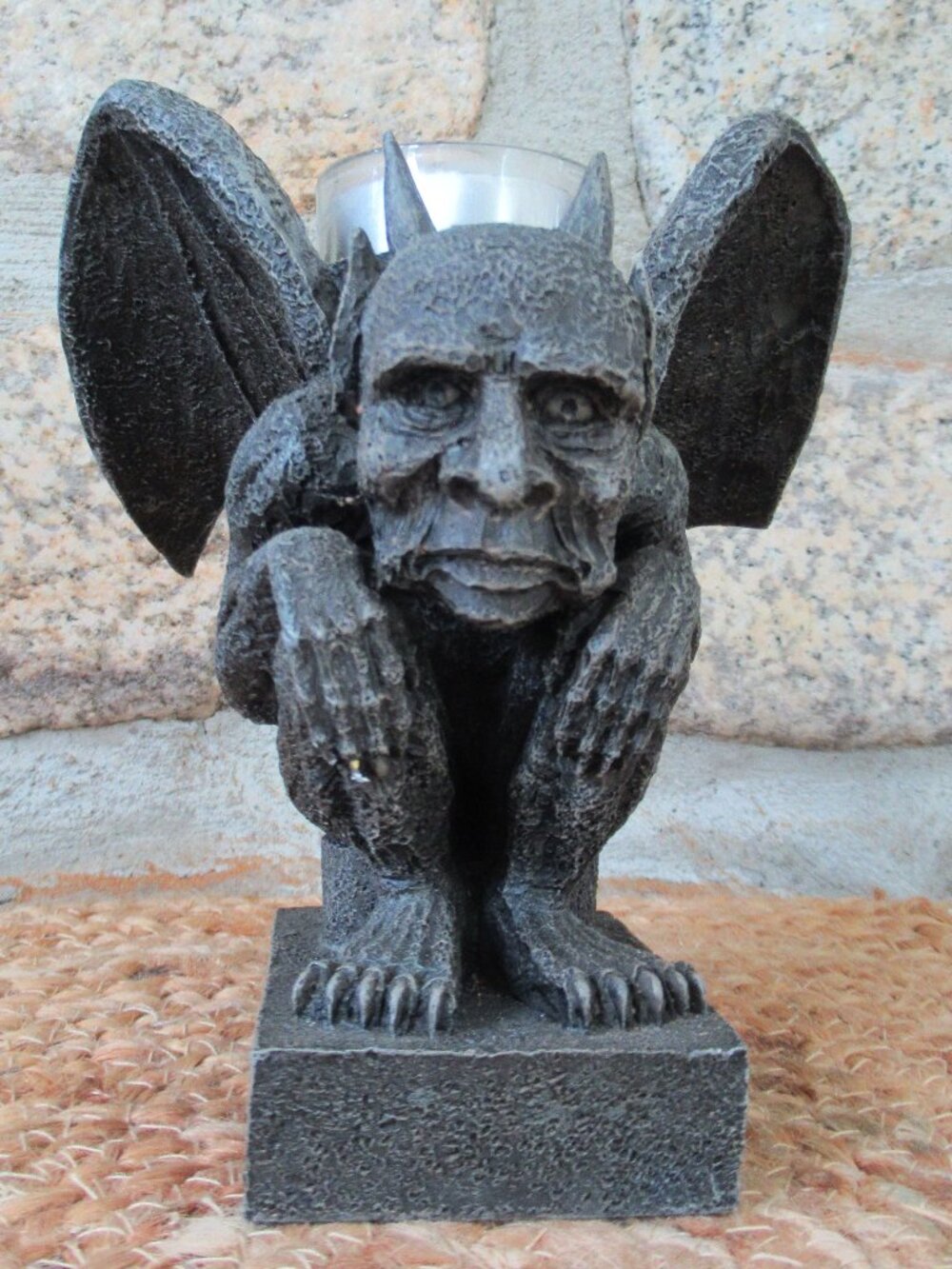 Gothic Crouched Gargoyle Tealight Candle Holder